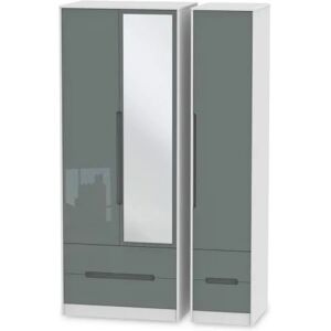 Welcome Monaco Gloss 3 Door 4 Drawer Tall Mirrored Triple Wardrobe Assembled Welcome Monaco Gloss 3 Door 4 Drawer Tall Mirrored Triple Wardrobe Assembled