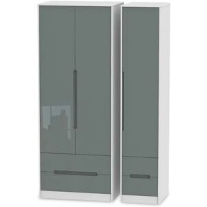 Welcome Monaco Gloss 3 Door 4 Drawer Tall Triple Wardrobe Assembled Welcome Monaco Gloss 3 Door 4 Drawer Tall Triple Wardrobe Assembled
