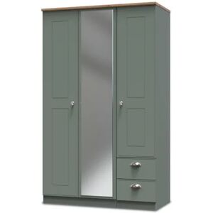 Welcome Victoria 3 Door 2 Small Drawer Mirrored Triple Wardrobe Assembled Welcome Victoria 3 Door 2 Small Drawer Mirrored Triple Wardrobe Assembled