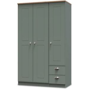 Welcome Victoria 3 Door 2 Small Drawer Tall Triple Wardrobe Assembled Welcome Victoria 3 Door 2 Small Drawer Tall Triple Wardrobe Assembled