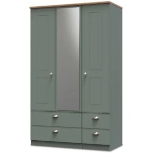 Welcome Victoria 3 Door 4 Drawer Mirrored Triple Wardrobe Assembled Welcome Victoria 3 Door 4 Drawer Mirrored Triple Wardrobe Assembled