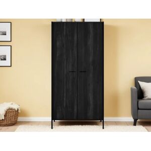 LPD Hoxton Black Wood Effect 2 Door Wardrobe LPD Hoxton Black Wood Effect 2 Door Wardrobe