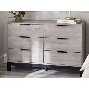 Julian Bowen Bali Grey Oak 6 Drawer Wide Chest of Drawers Julian Bowen Bali Grey Oak 6 Drawer Wide Chest of Drawers