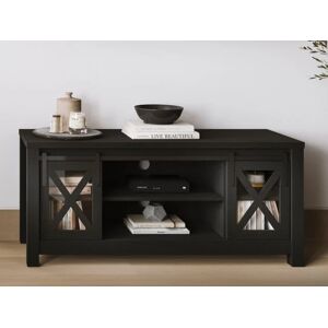 LPD Clover Black and Glass 2 Door TV Cabinet LPD Clover Black and Glass 2 Door TV Cabinet