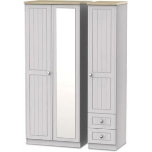 Welcome Vienna 3 Door 2 Drawer Mirrored Triple Wardrobe Assembled Welcome Vienna 3 Door 2 Drawer Mirrored Triple Wardrobe Assembled