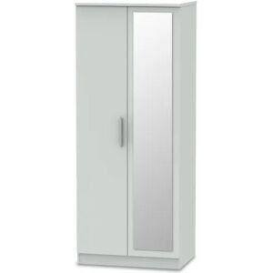 Welcome Knightsbridge Grey 2 Door Tall Mirrored Double Wardrobe Assembled Welcome Knightsbridge Grey 2 Door Tall Mirrored Double Wardrobe Assembled