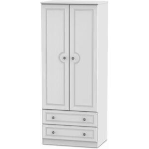 Welcome Pembroke White Ash 2 Door 2 Drawer Double Wardrobe Assembled Welcome Pembroke White Ash 2 Door 2 Drawer Double Wardrobe Assembled