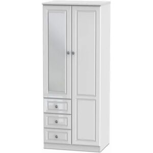 Welcome Pembroke White High Gloss 2 Door 3 Drawer Mirrored Double Wardrobe Assembled Welcome Pembroke White High Gloss 2 Door 3 Drawer Mirrored Double Wardrobe Assembled