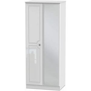 Welcome Pembroke White High Gloss 2 Door Tall Mirrored Double Wardrobe Assembled Welcome Pembroke White High Gloss 2 Door Tall Mirrored Double Wardrobe Assembled