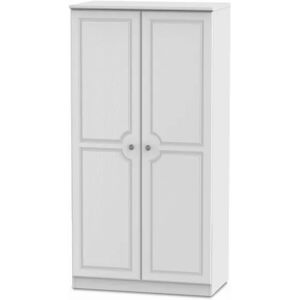 Welcome Pembroke White Ash 2 Door Double Wardrobe Assembled Welcome Pembroke White Ash 2 Door Double Wardrobe Assembled