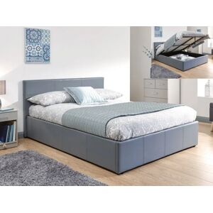 GFW Ecuador 4ft Small Double Grey Faux Leather End Lift Ottoman Bed Frame