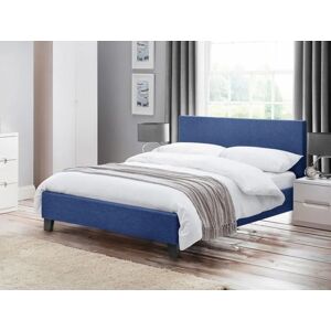 Julian Bowen Rialto 4ft6 Double Dark Blue Linen Fabric Bed Frame