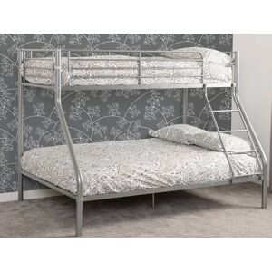 Seconique Tandi Silver Metal Triple Bunk Bed Frame - 3ft Single and 4ft6 Double