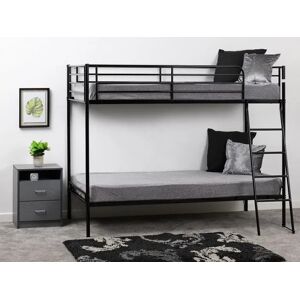 Seconique Brandon Black Metal Bunk Bed Frame - 3ft Single