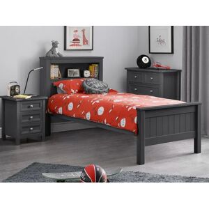 Julian Bowen Maine Bookcase Anthracite Wooden Bed Frame - 3ft Single
