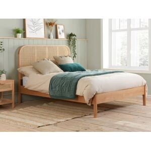 Birlea Furniture & Beds Birlea Margot Rattan and Oak Wooden Bed Frame - 4ft6 Double