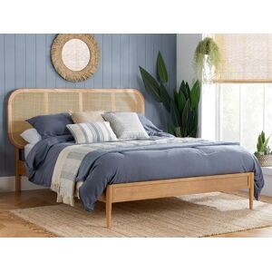Birlea Furniture & Beds Birlea Elina Rattan and Oak Wooden Bed Frame - 4ft6 Double