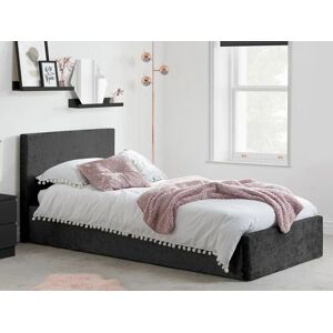 Birlea Furniture & Beds Birlea Berlin Black Crushed Velvet Glitz Fabric Ottoman Bed Frame - 5ft King Size