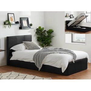 Birlea Furniture & Beds Birlea Berlin Black Faux Leather Ottoman Bed Frame - 4ft Small Double