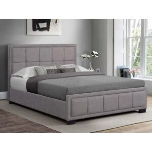 Birlea Furniture & Beds Julian Bowen Hannah Grey Boucle Fabric Bed Frame - 5ft King Size
