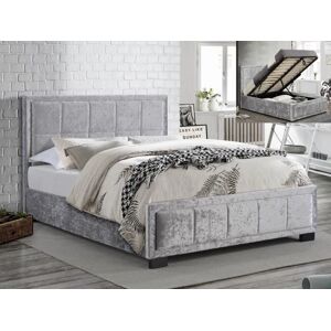 Birlea Furniture & Beds Birlea Hannover Steel Crushed Velvet Glitz Fabric Ottoman Bed Frame - 5ft King Size