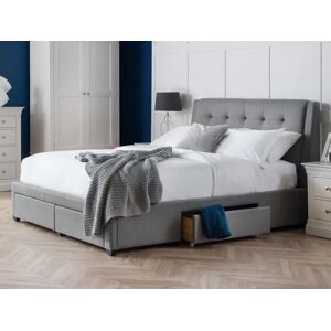 Julian Bowen Fullerton Grey Fabric 4 Drawer Bed Frame - 6ft Super King Size