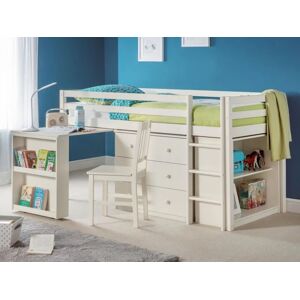 Julian Bowen Roxy Stone White Wooden Mid Sleeper Bed Frame - 3ft Single