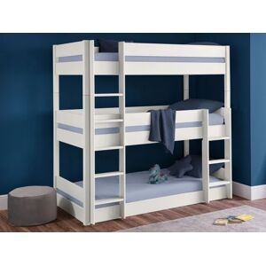 Julian Bowen Trio Surf White Triple Wooden Bunk Bed Frame - 3ft Single