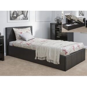 GFW Ecuador Black Faux Leather End Lift Ottoman Bed Frame - 4ft6 Double GFW Ecuador Black Faux Leather End Lift Ottoman Bed Frame - 4ft6 Double