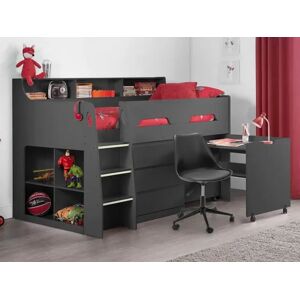 Julian Bowen Jupiter Anthracite Mid Sleeper Bed Frame - 3ft Single Julian Bowen Jupiter Anthracite Mid Sleeper Bed Frame - 3ft Single