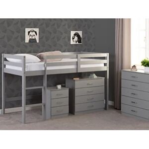 Seconique Panama Grey Wooden Mid Sleeper Bed Frame - 3ft Single Seconique Panama Grey Wooden Mid Sleeper Bed Frame - 3ft Single