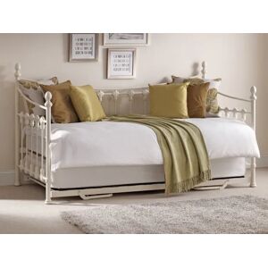 Julian Bowen Versailles Ivory Metal Day Bed with Guest Bed Frame - 3ft Single Julian Bowen Versailles Ivory Metal Day Bed with Guest Bed Frame - 3ft Single