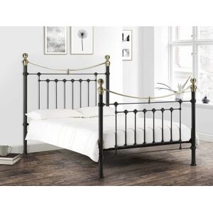 Julian Bowen Victoria Satin Black and Brass Metal Bed Frame - 5ft King Size Julian Bowen Victoria Satin Black and Brass Metal Bed Frame - 5ft King Size