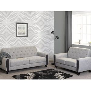 Seconique Chester Grey Fabric 3 Seater 2 Seater Sofa Set Seconique Chester Grey Fabric 3 Seater 2 Seater Sofa Set