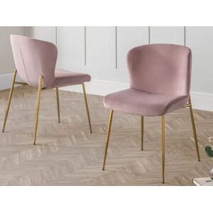 Julian Bowen Harper Set of 2 Pink Velvet Dining Chairs