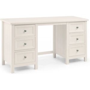 Julian Bowen Maine Surf White Double Pedestal Wooden Dressing Table