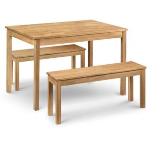 Julian Bowen Coxmoor Oak Dining Table and 2 Bench Set Julian Bowen Coxmoor Oak Dining Table and 2 Bench Set