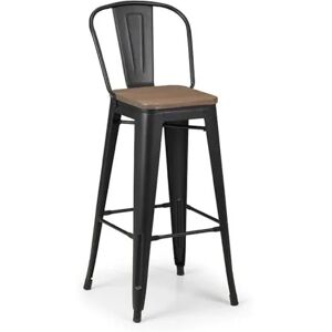 Julian Bowen Grafton Mocha Elm and Black Highback Bar Stool Julian Bowen Grafton Mocha Elm and Black Highback Bar Stool