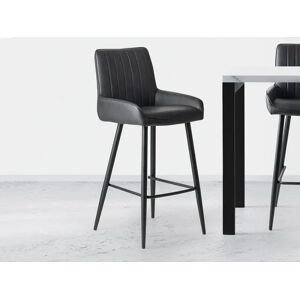 Julian Bowen Soho Black Faux Leather Bar Stool Julian Bowen Soho Black Faux Leather Bar Stool