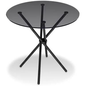 LPD Casa 90cm Smoked Glass and Black Dining Table LPD Casa 90cm Smoked Glass and Black Dining Table