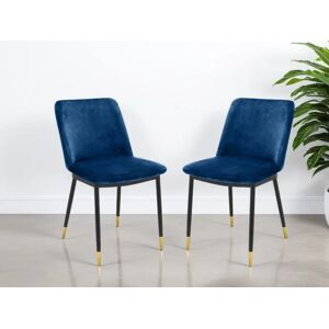 Julian Bowen Delaunay Set of 2 Blue Velvet Dining Chairs Julian Bowen Delaunay Set of 2 Blue Velvet Dining Chairs
