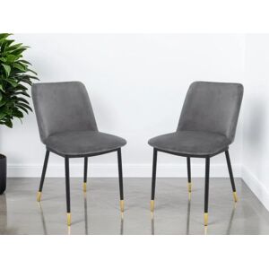 Julian Bowen Delaunay Set of 2 Grey Velvet Dining Chairs Julian Bowen Delaunay Set of 2 Grey Velvet Dining Chairs
