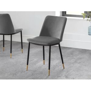 Julian Bowen Delaunay Grey Velvet Dining Chair Julian Bowen Delaunay Grey Velvet Dining Chair