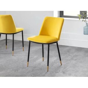 Julian Bowen Delaunay Mustard Velvet Dining Chair - Dining Chair Julian Bowen Delaunay Mustard Velvet Dining Chair - Dining Chair
