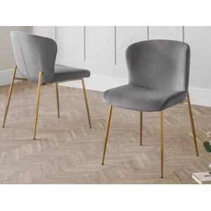 Julian Bowen Harper Grey Velvet Dining Chair Julian Bowen Harper Grey Velvet Dining Chair
