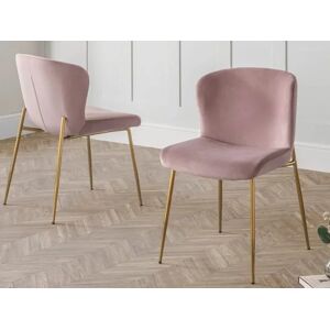 Julian Bowen Harper Pink Velvet Dining Chair Julian Bowen Harper Pink Velvet Dining Chair