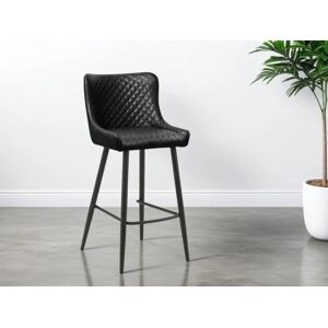 Julian Bowen Luxe Black Faux Leather Bar Stool Julian Bowen Luxe Black Faux Leather Bar Stool