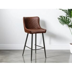 Julian Bowen Luxe Brown Faux Leather Bar Stool Julian Bowen Luxe Brown Faux Leather Bar Stool