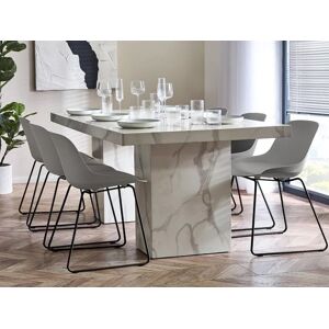 Julian Bowen Rome 180cm White Marble Effect Dining Table Julian Bowen Rome 180cm White Marble Effect Dining Table