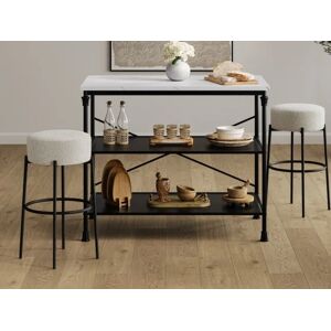 LPD Anais Ivory Boucle Fabric Bar Stool LPD Anais Ivory Boucle Fabric Bar Stool